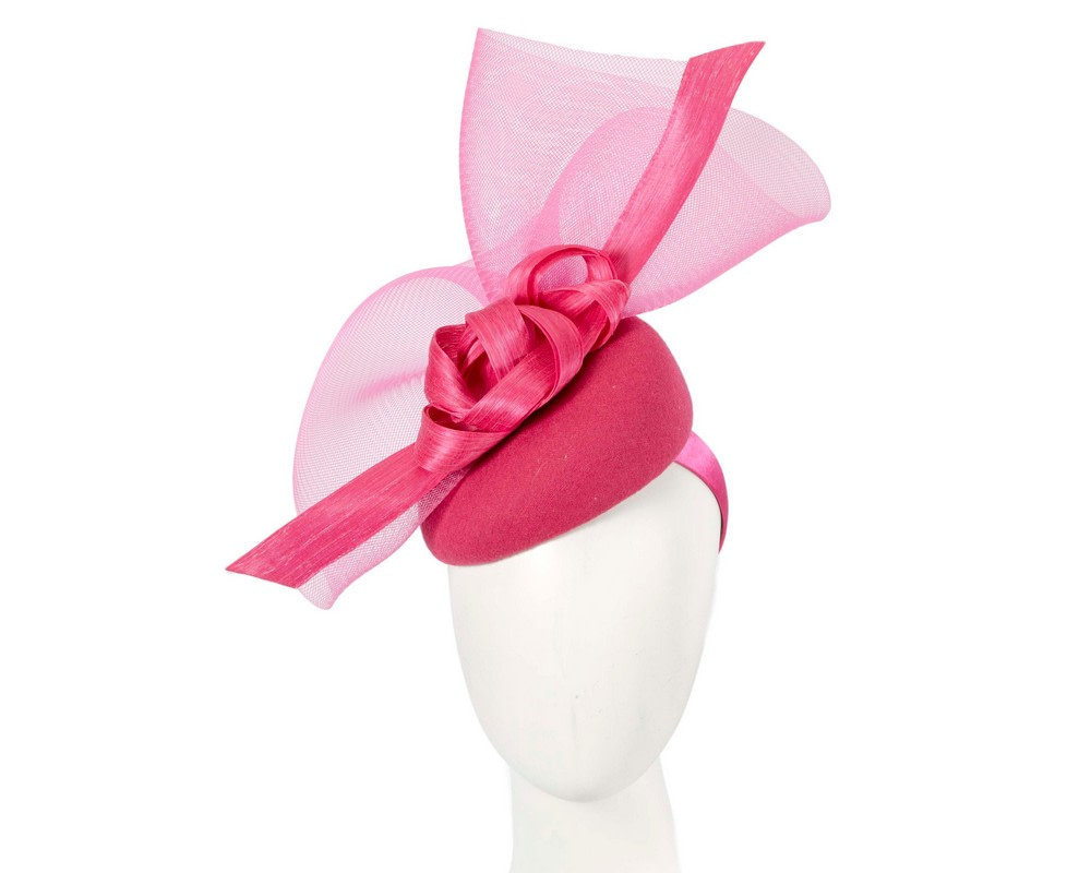 Large fuchsia winter racing fascinator by Fillies Collection