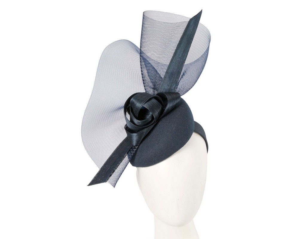 Large navy winter racing fascinator by Fillies Collection