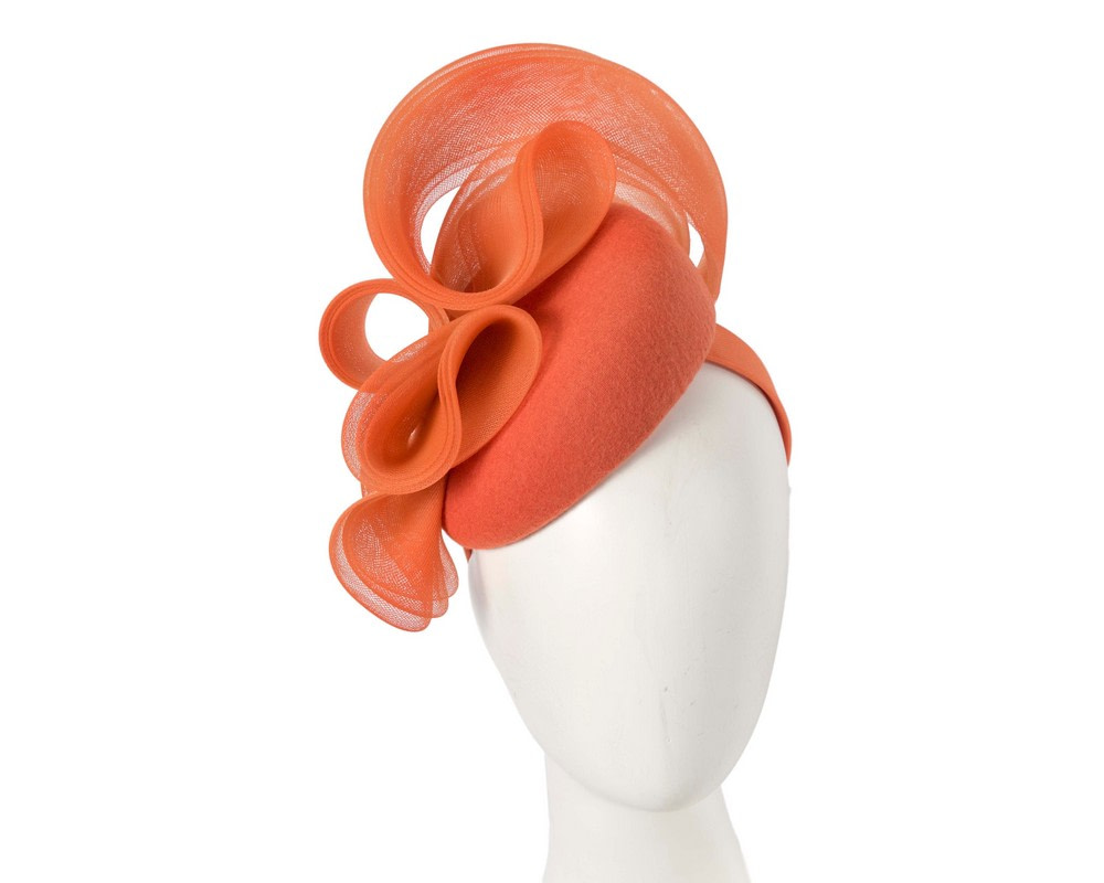 Orange winter racing pillbox fascinator by Fillies Collection
