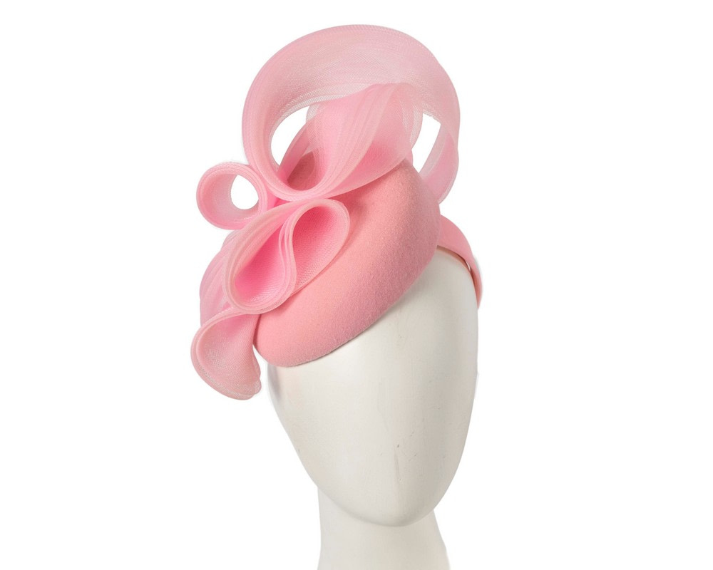 Pink winter racing pillbox fascinator by Fillies Collection