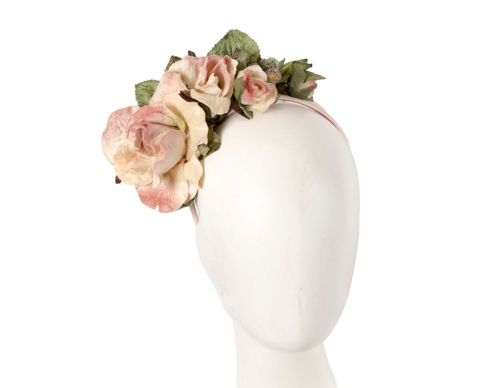 Nude vintage flower fascinator headband by Max Alexander