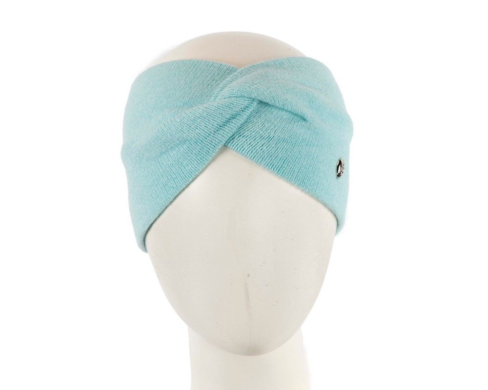 Light Blue European made woolen headband headscarf
