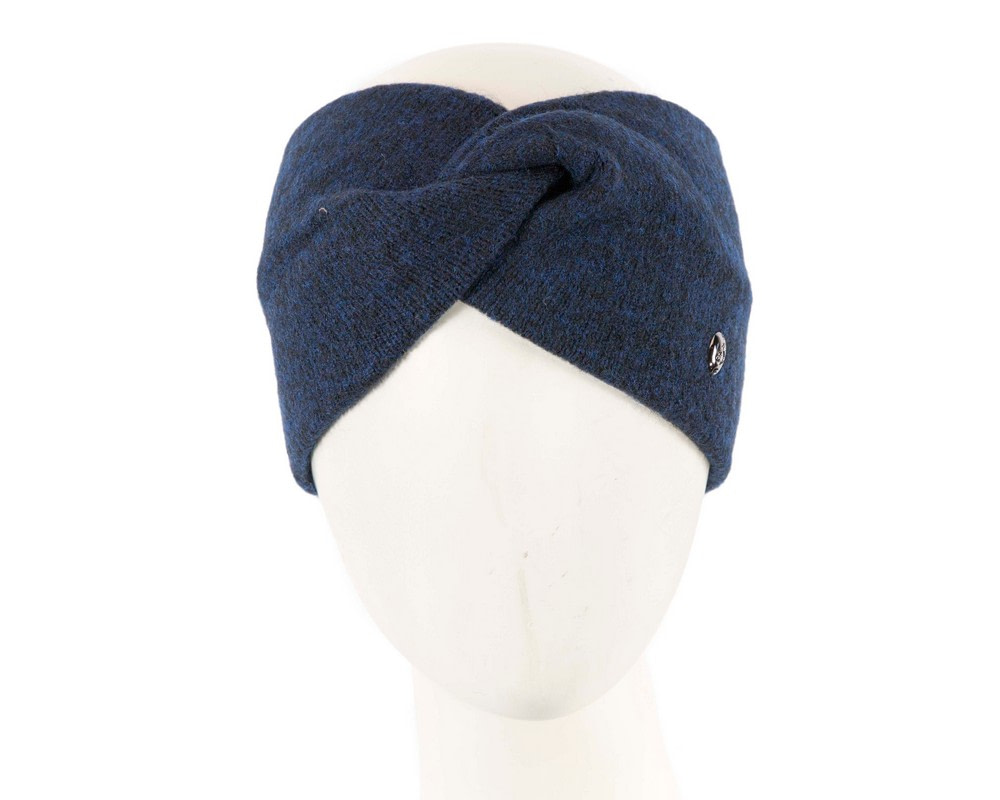 Navy European made woolen headband headscarf