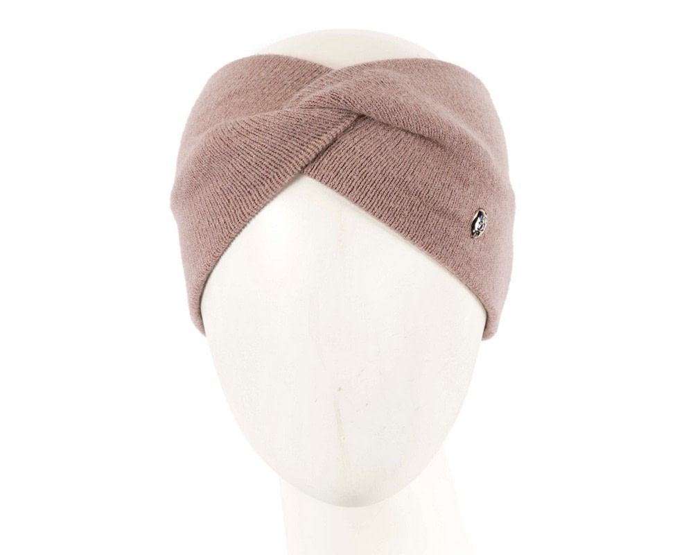 Taupe European made woolen headband headscarf