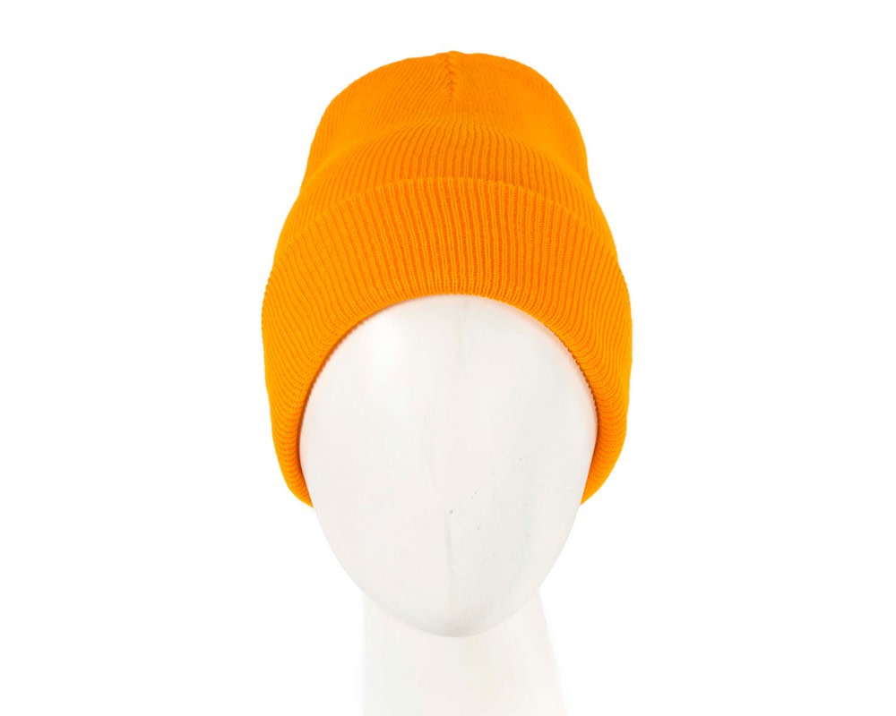 Woolen yellow beanie ski hat
