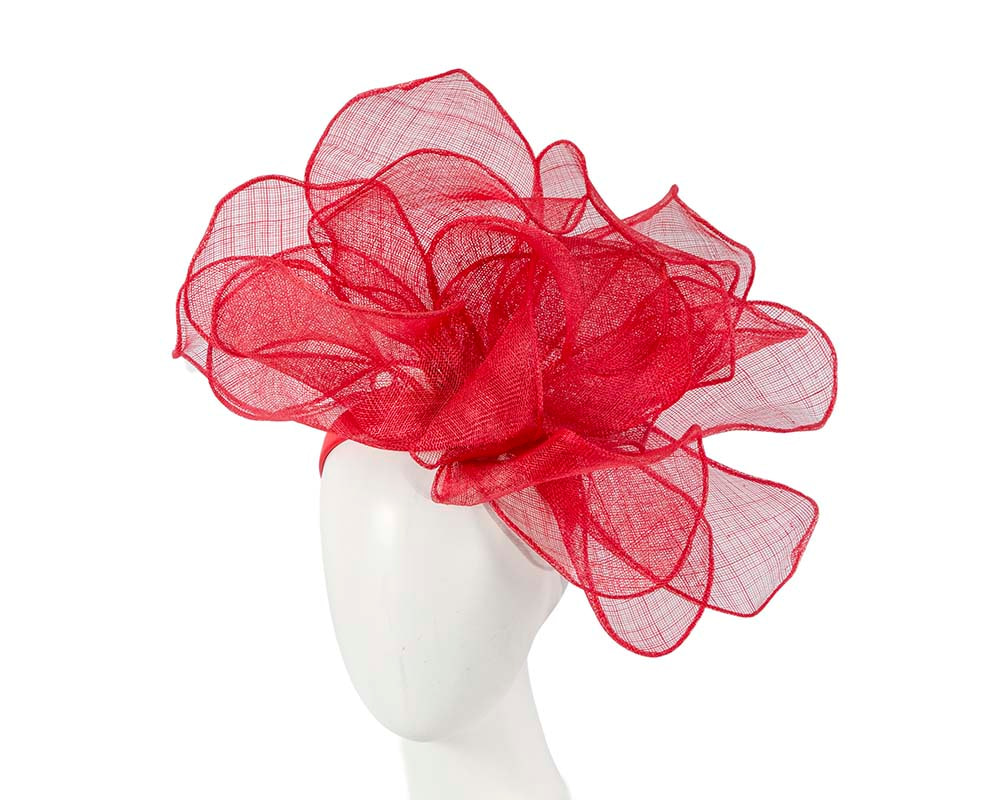 Large red racing fascinator by Max Alexander
