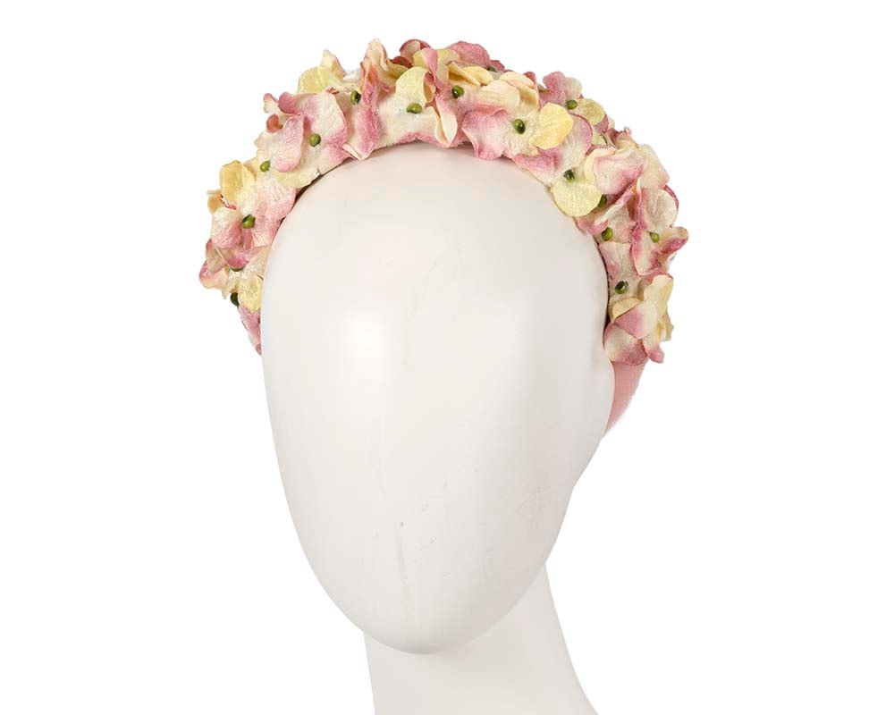 Pink velvet flower headband by Max Alexander