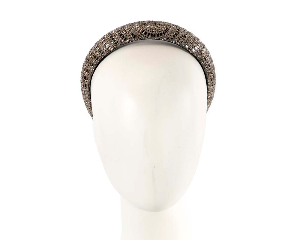 Shiny black headband fascinator