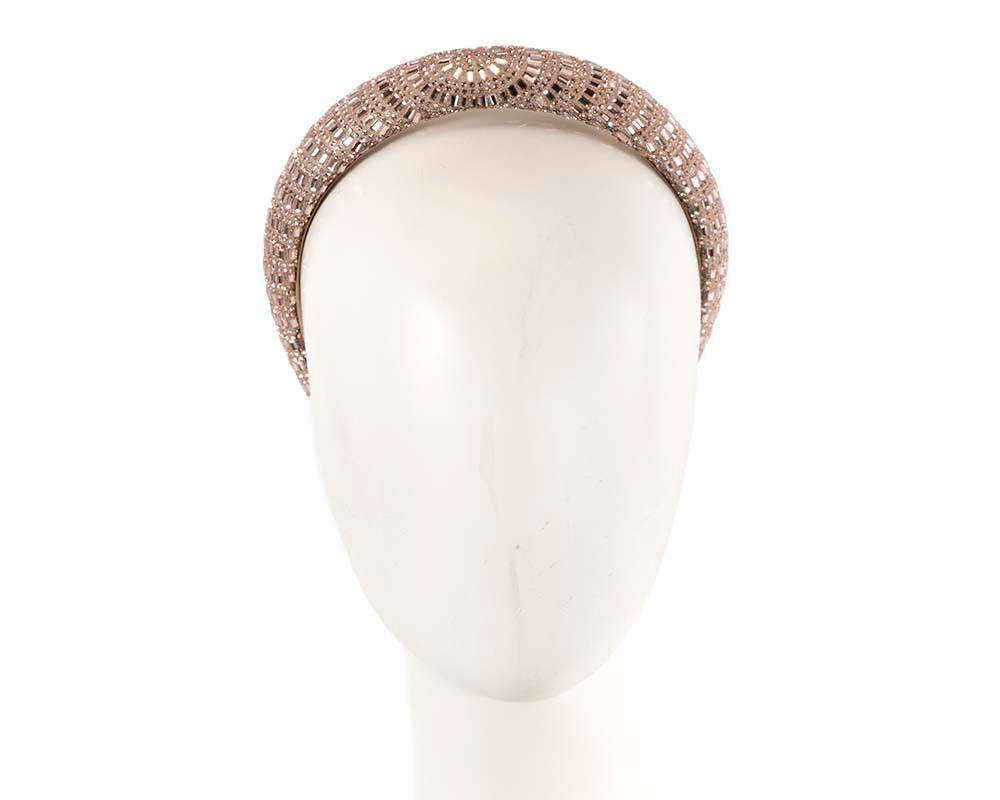 Shiny rose gold headband fascinator