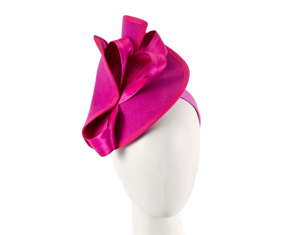 Twisted fuchsia winter fascinator by Fillies Collection