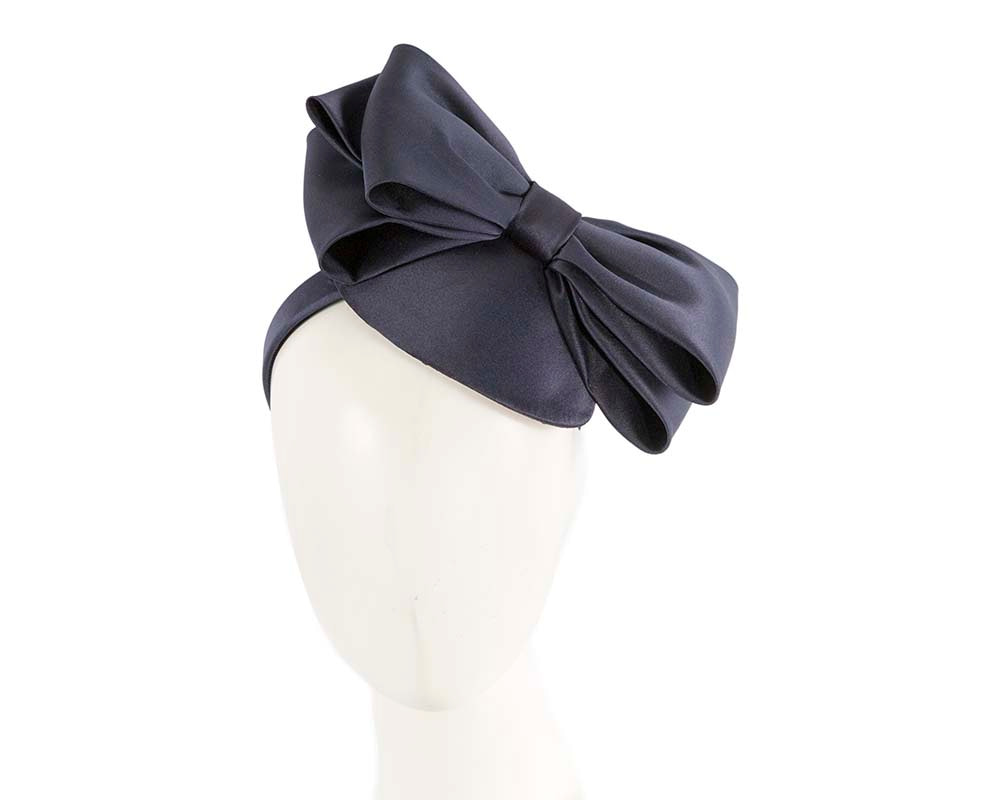 Large navy bow fascinator by Max Alexander