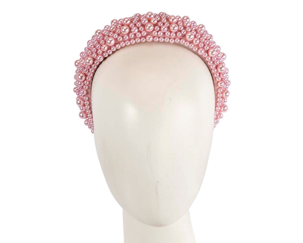 Pink pearls fascinator headband