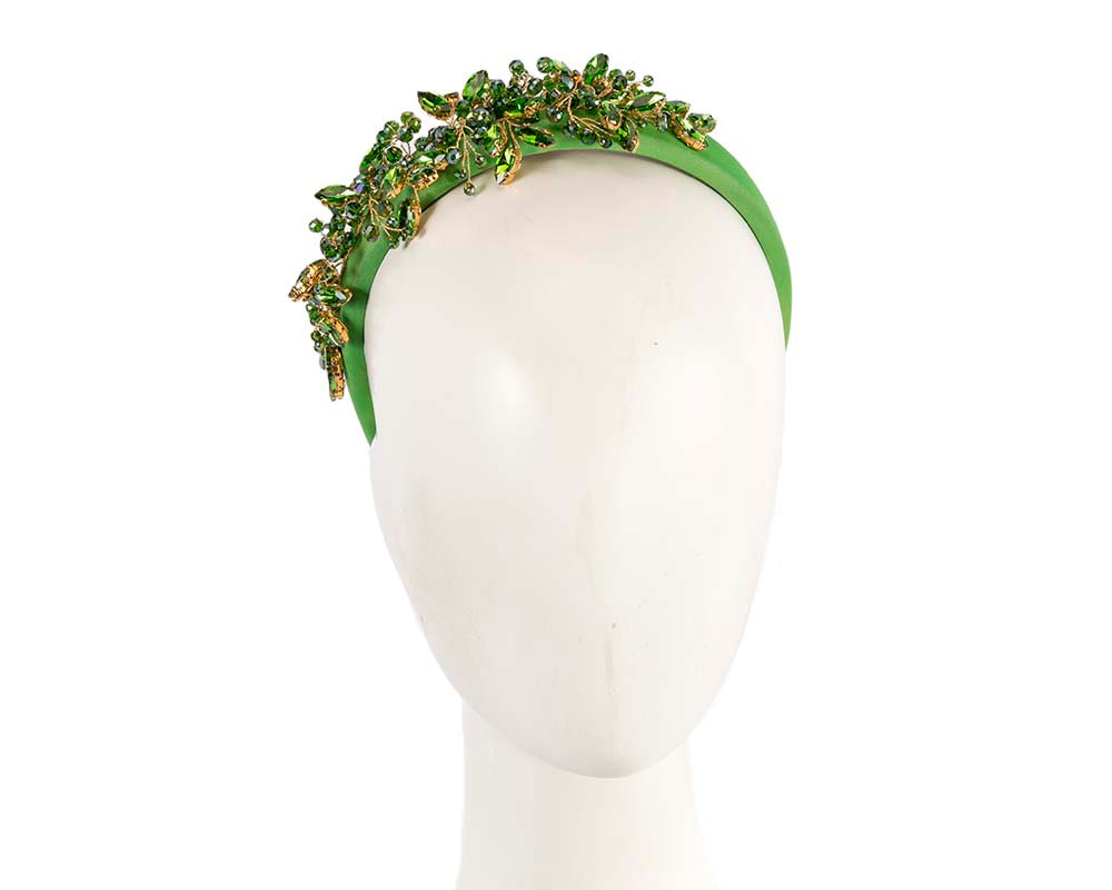 Green crystal headband fascinator