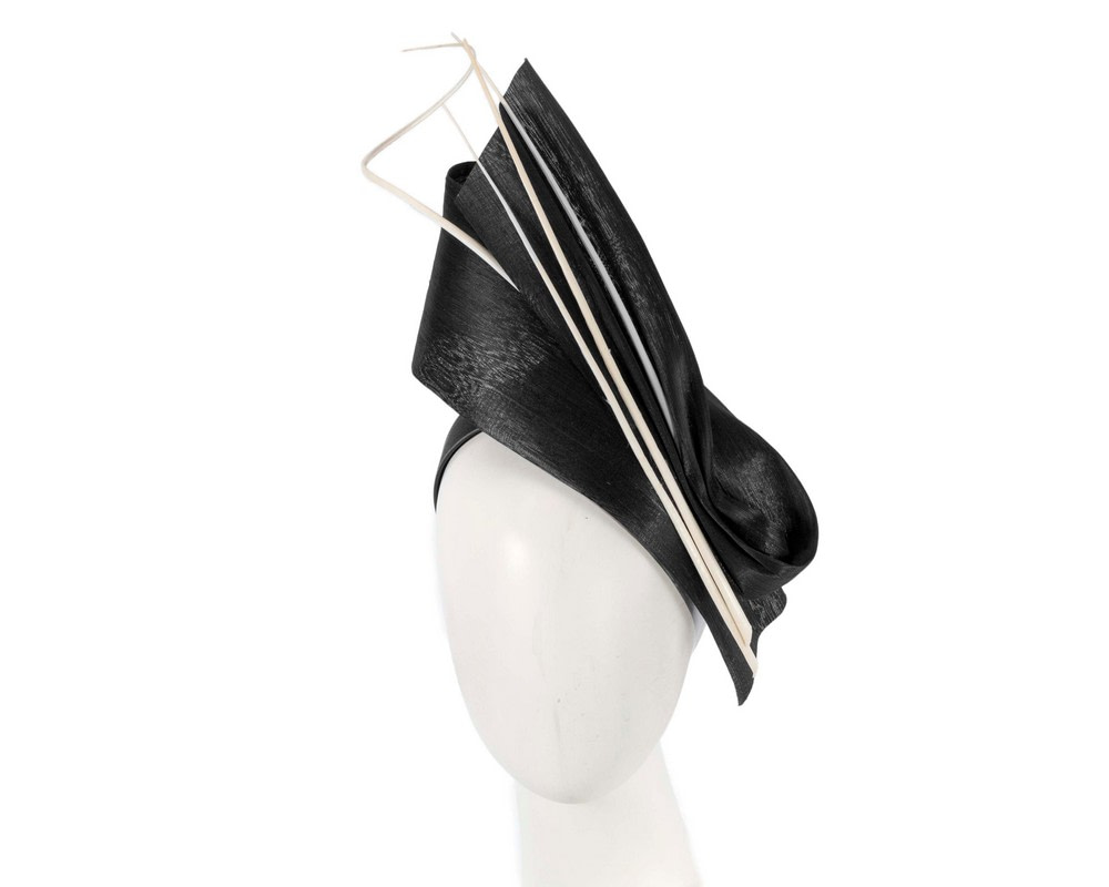 Bespoke black & white racing fascinator by Fillies Collection