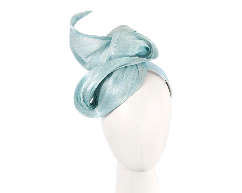 Light blue silk abaca fascinator by Fillies Collection