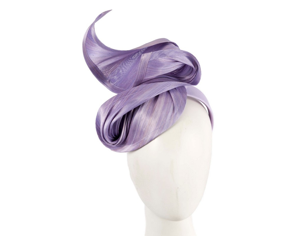 Lilac silk abaca fascinator by Fillies Collection