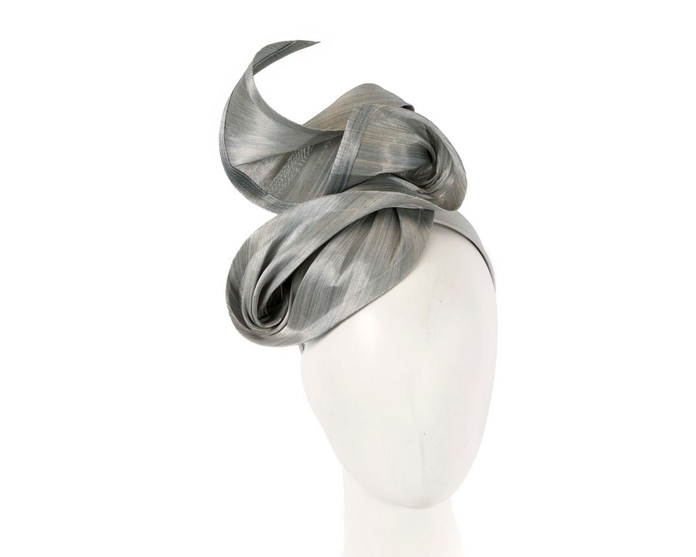 Silver silk abaca fascinator by Fillies Collection