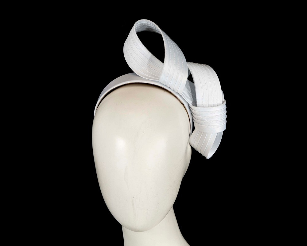 Twisted white fascinator by Max Alexander