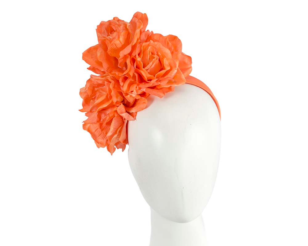 Orange flower headband fascinator by Max Alexander