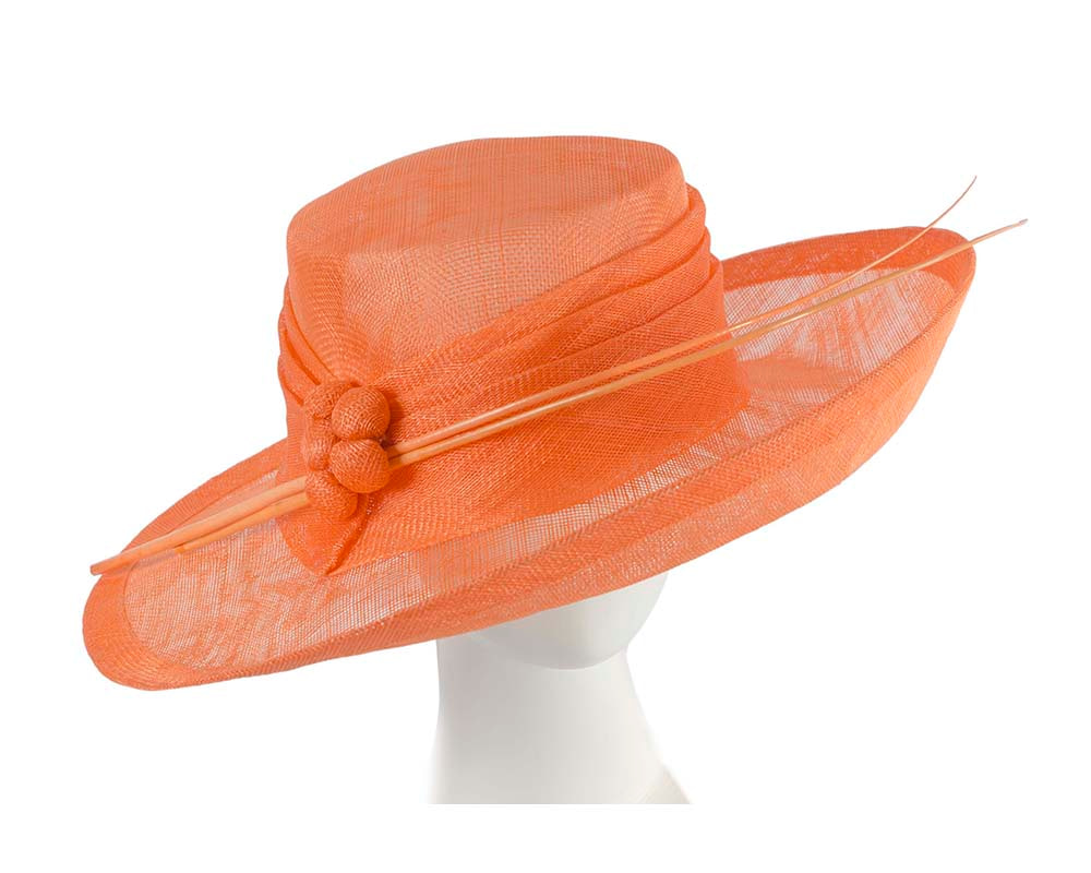 Large orange sinamay hat by Max Alexander