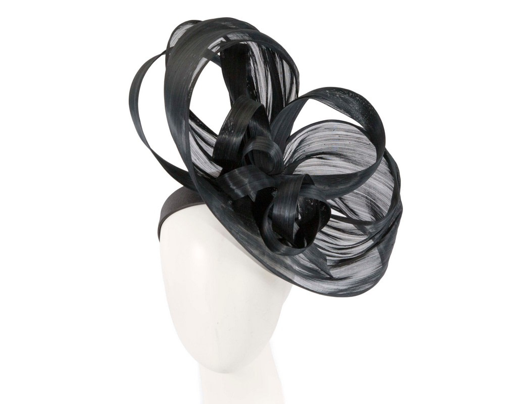 Large bespoke black fascinator by Fillies Collection
