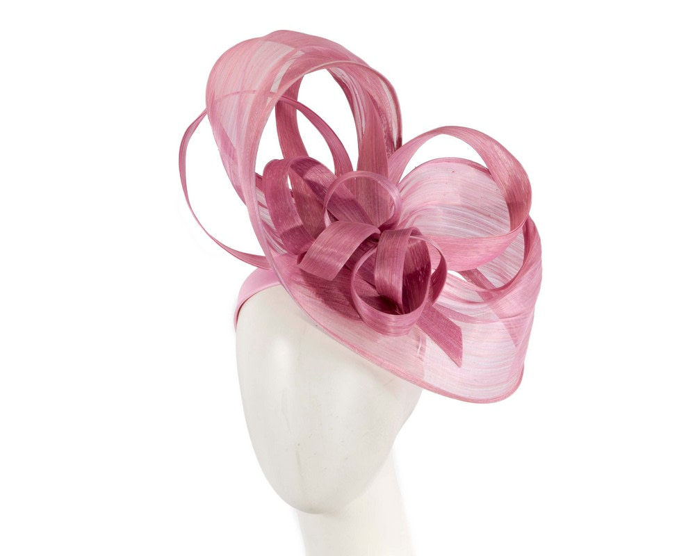 Large bespoke dusty pink fascinator by Fillies Collection