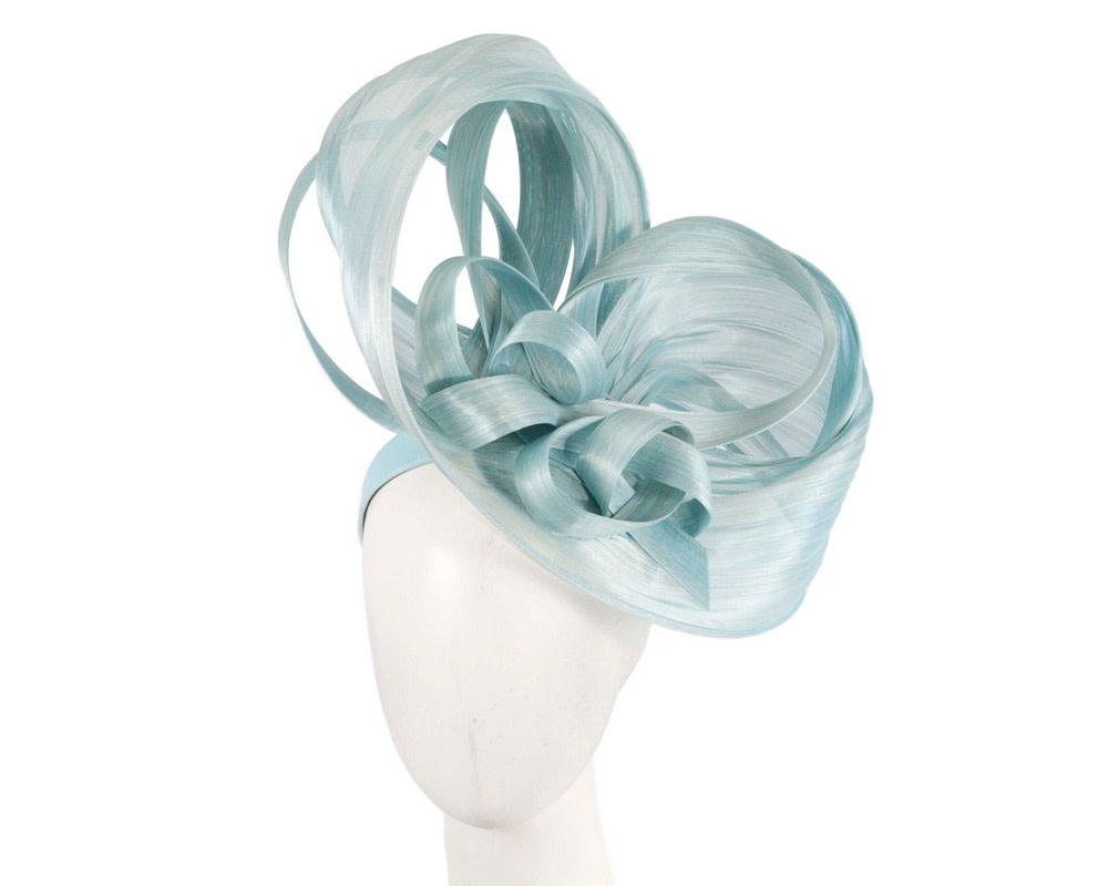 Large bespoke light blue fascinator by Fillies Collection