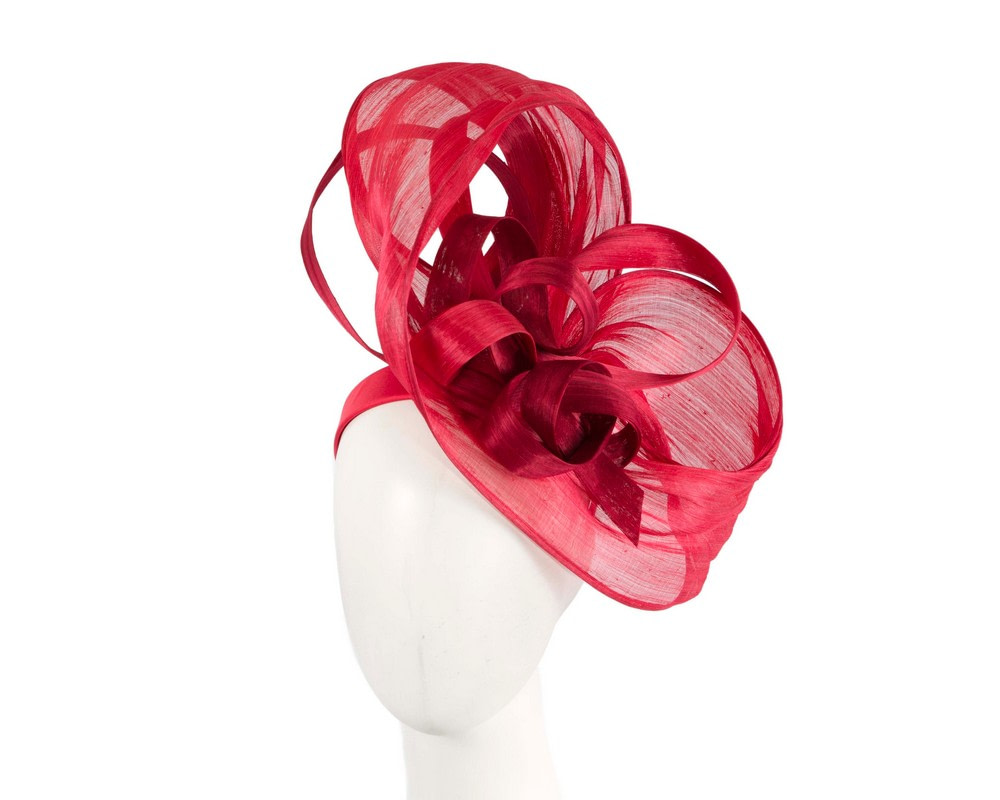 Large bespoke red fascinator by Fillies Collection