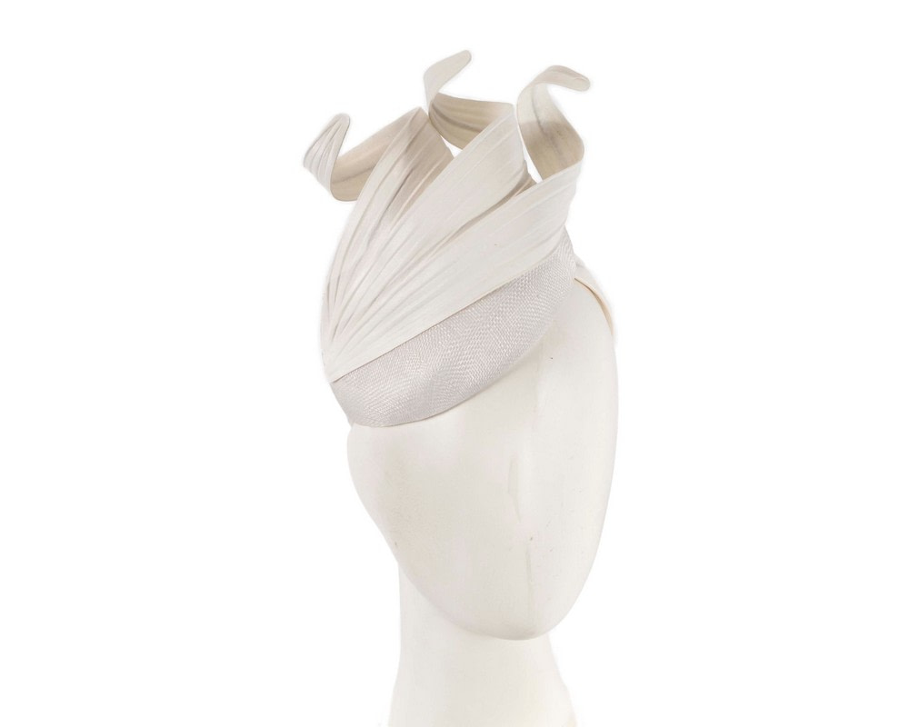 White pillbox spring racing fascinator by Fillies Collection