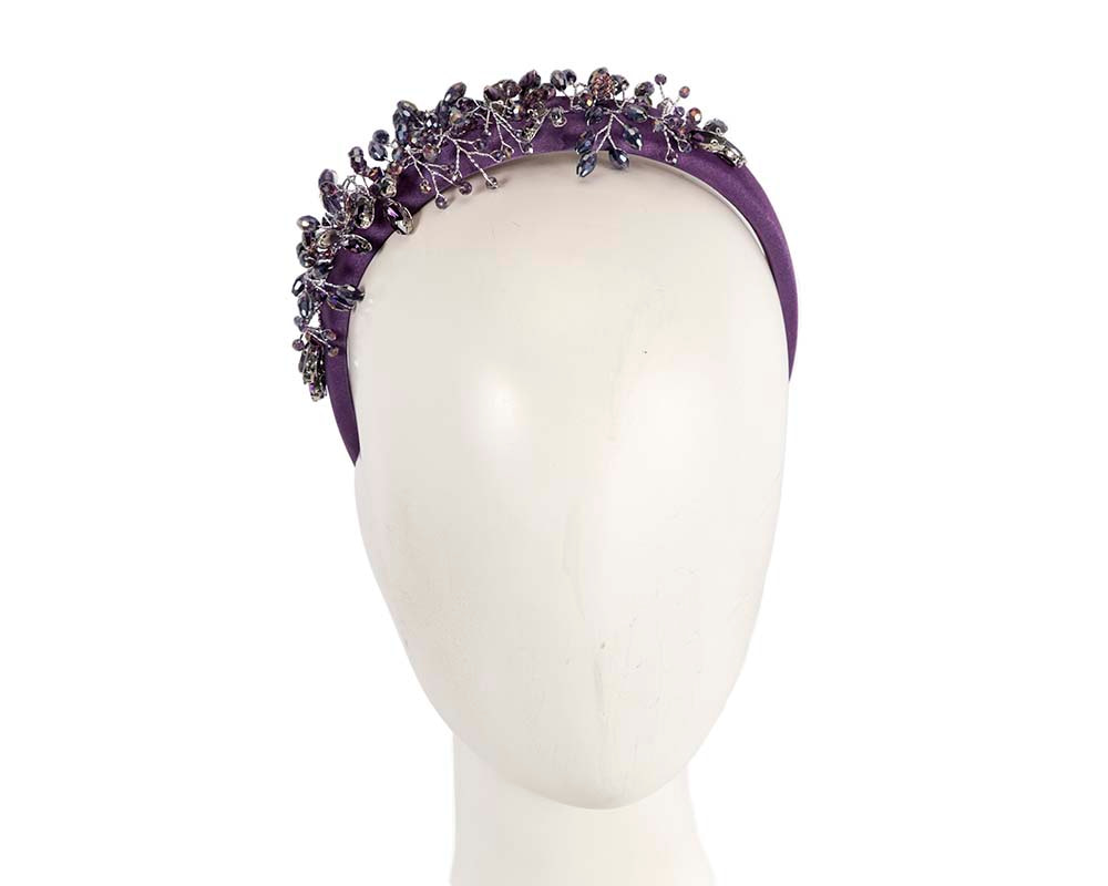 Purple crystal headband fascinator