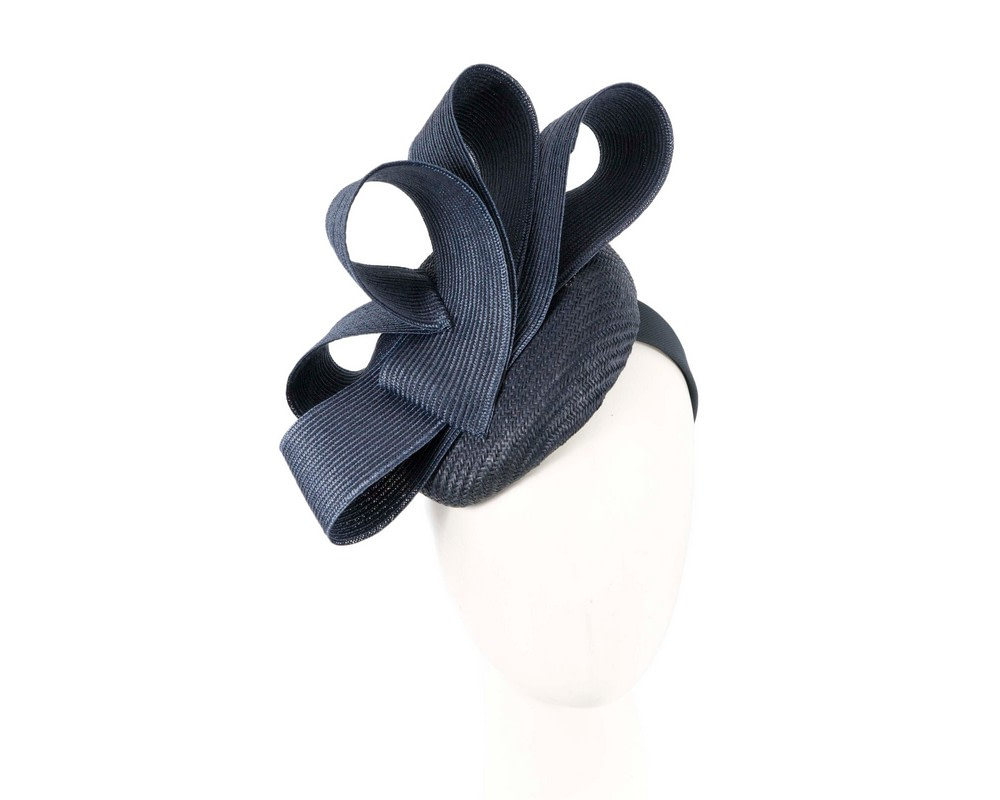 Bespoke navy pillbox fascinator by Fillies Collection