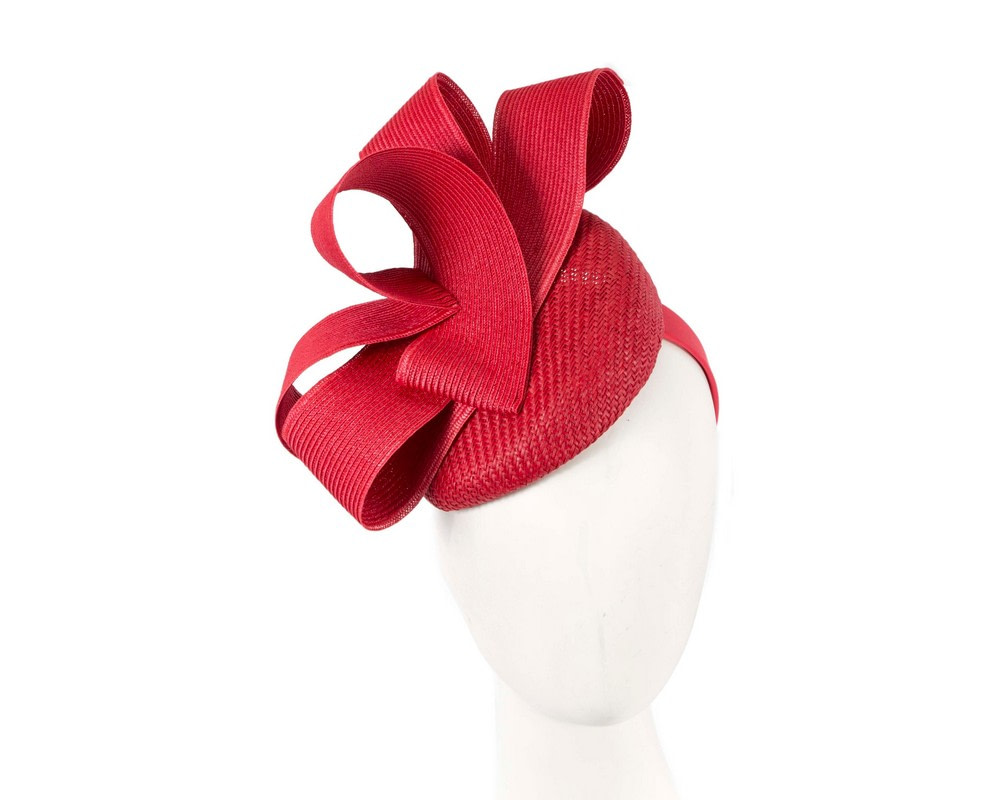 Bespoke red pillbox fascinator by Fillies Collection