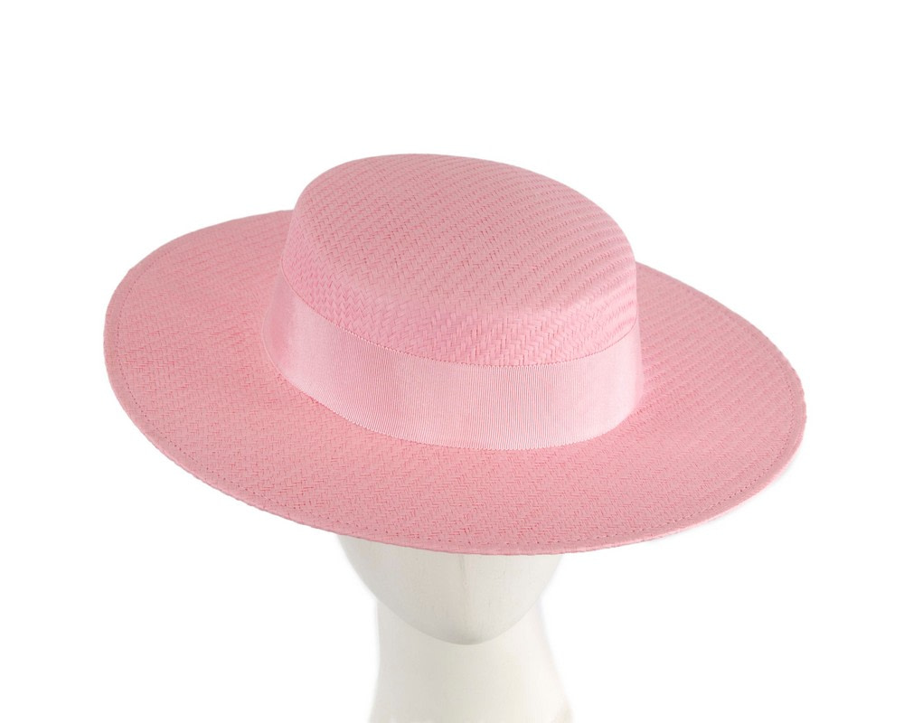 Pink boater hat by Max Alexander