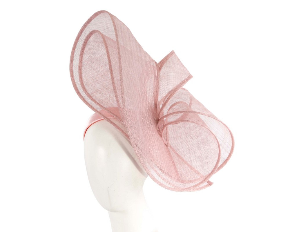 Large dusty pink racing fascinator by Max Alexander