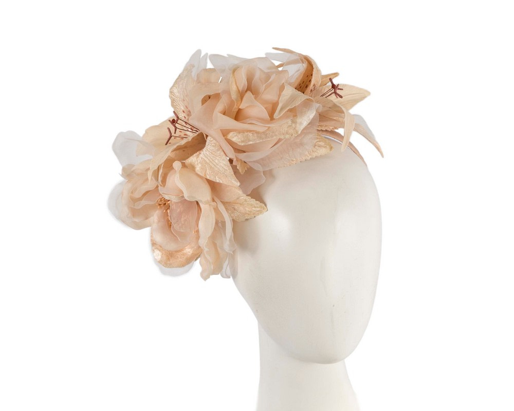 Large nude flower fascinator headband