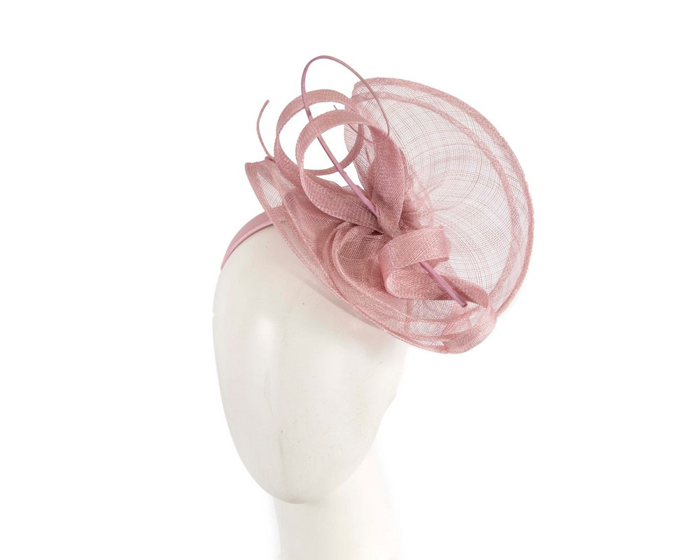 Large dusty pink sinamay fascinator by Max Alexander