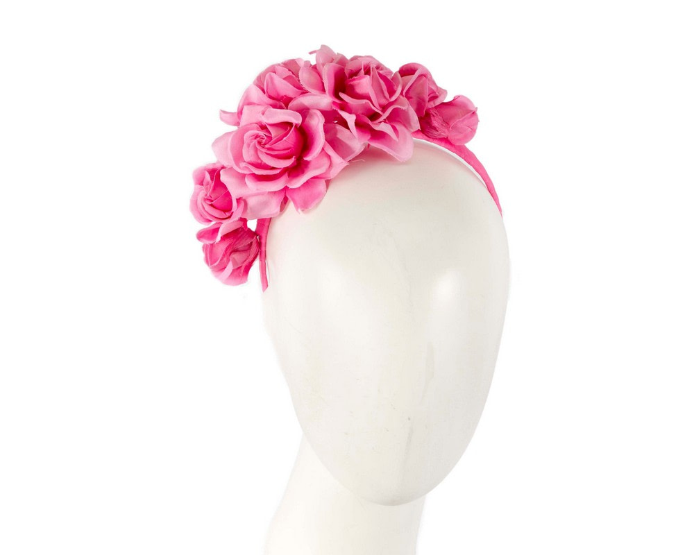 Elegant hot pink flower headband by Max Alexander