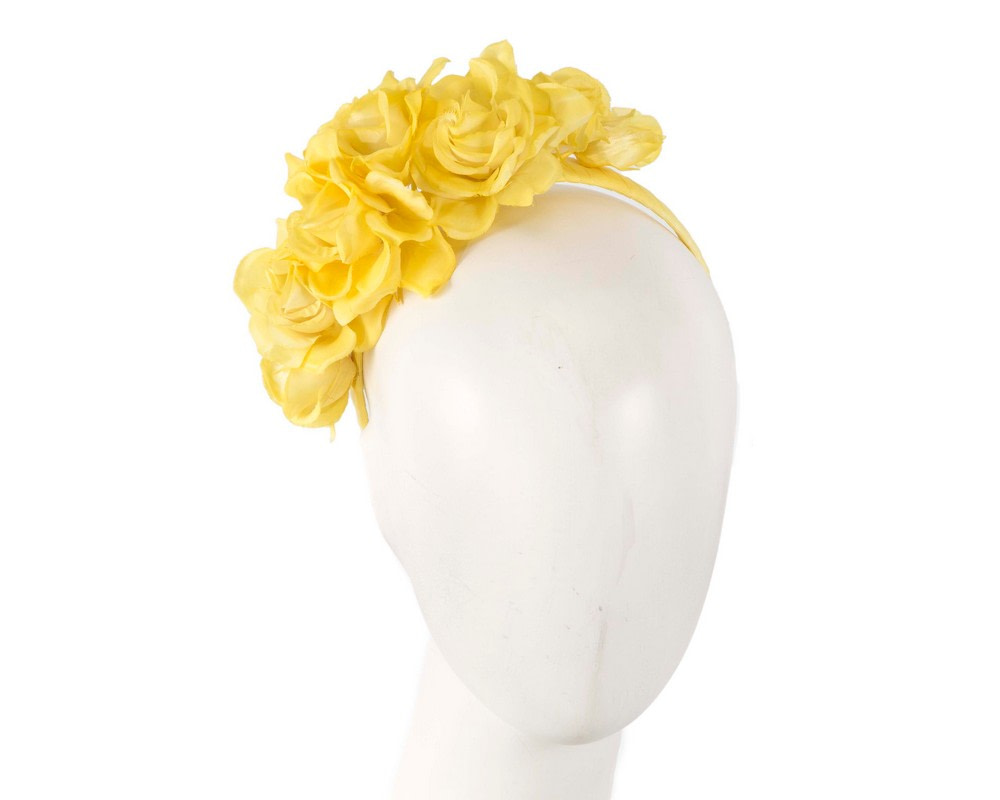 Elegant yellow flower headband by Max Alexander