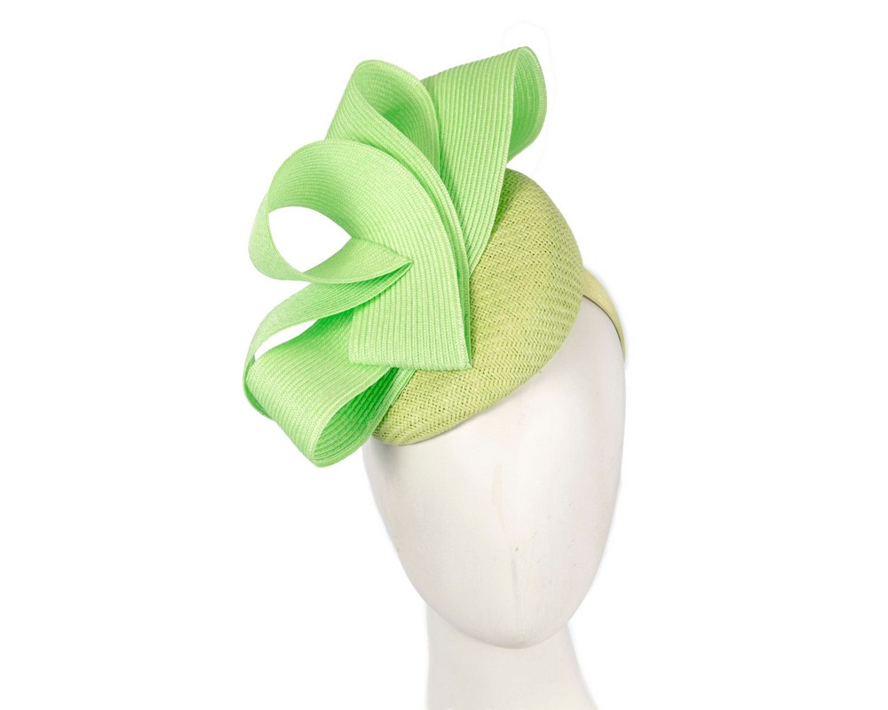 Bespoke lime green pillbox fascinator by Fillies Collection