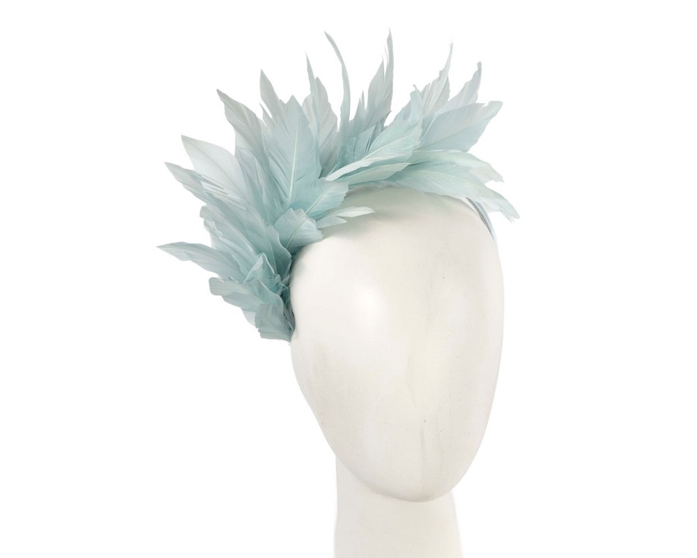 Light Blue feather fascinator headband by Max Alexander