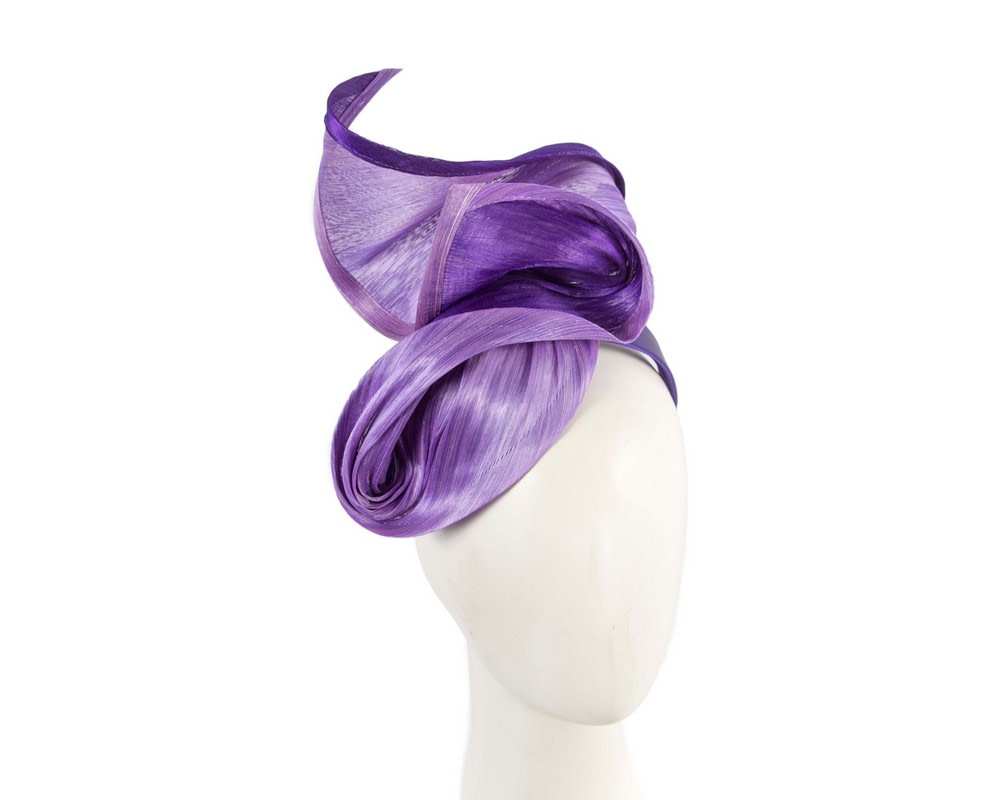 Lilac & purple silk abaca fascinator by Fillies Collection