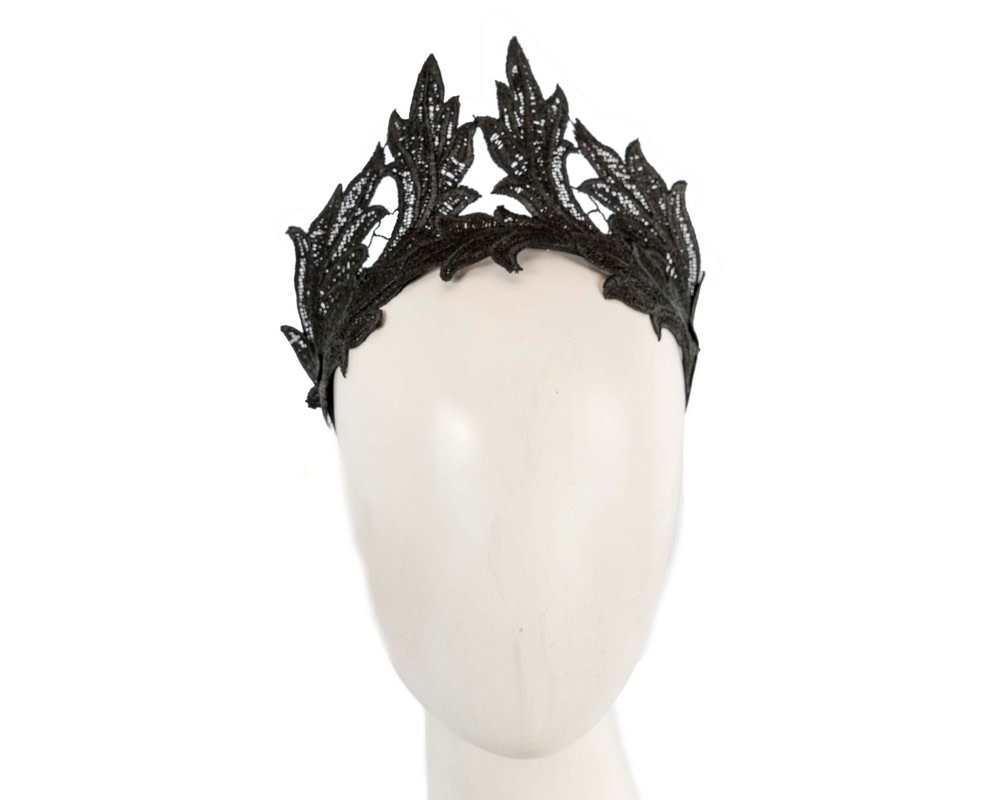 Black lace crown fascinator by Max Alexander