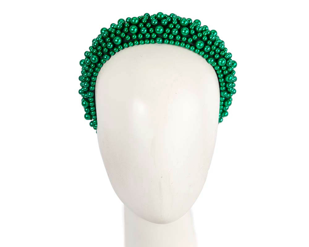 Teal green pearls fascinator headband