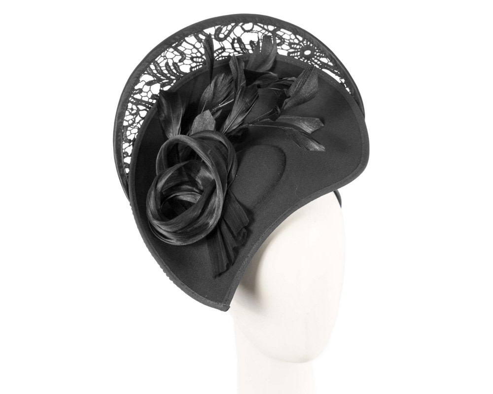 Large black winter fascinator by Fillies Collection