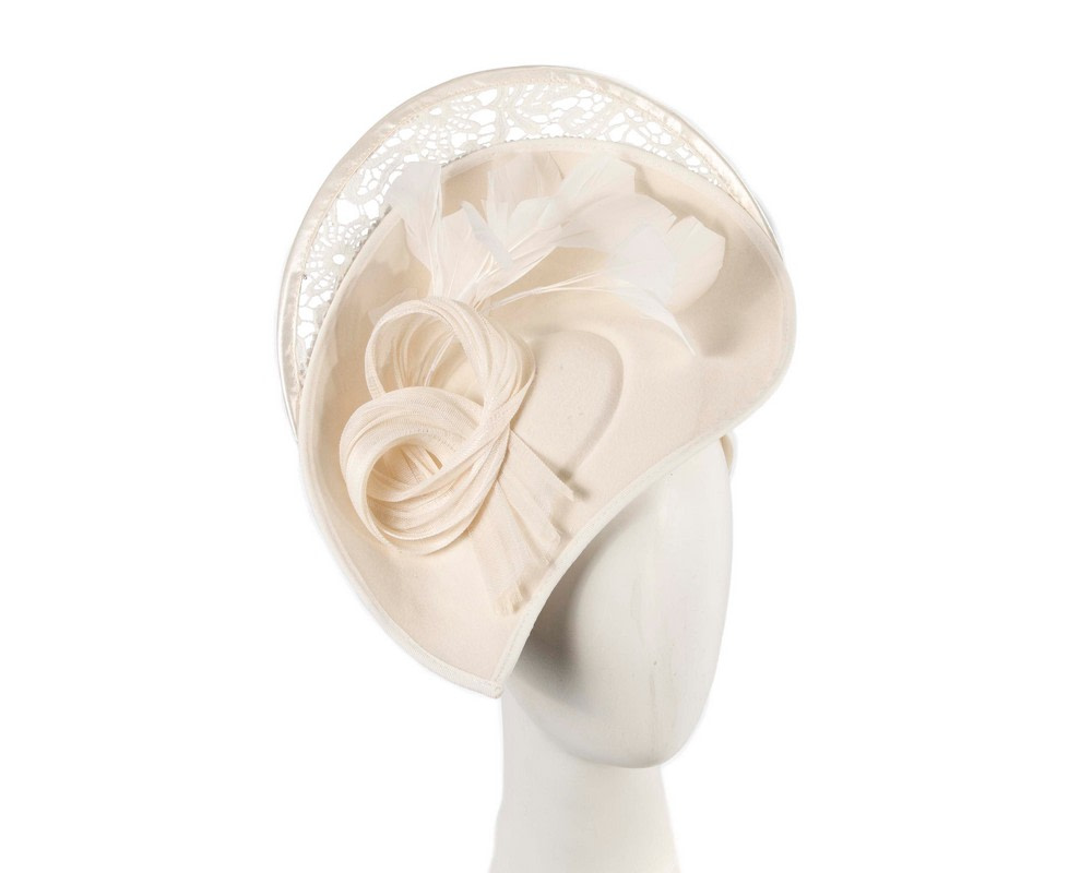 Large cream winter fascinator by Fillies Collection