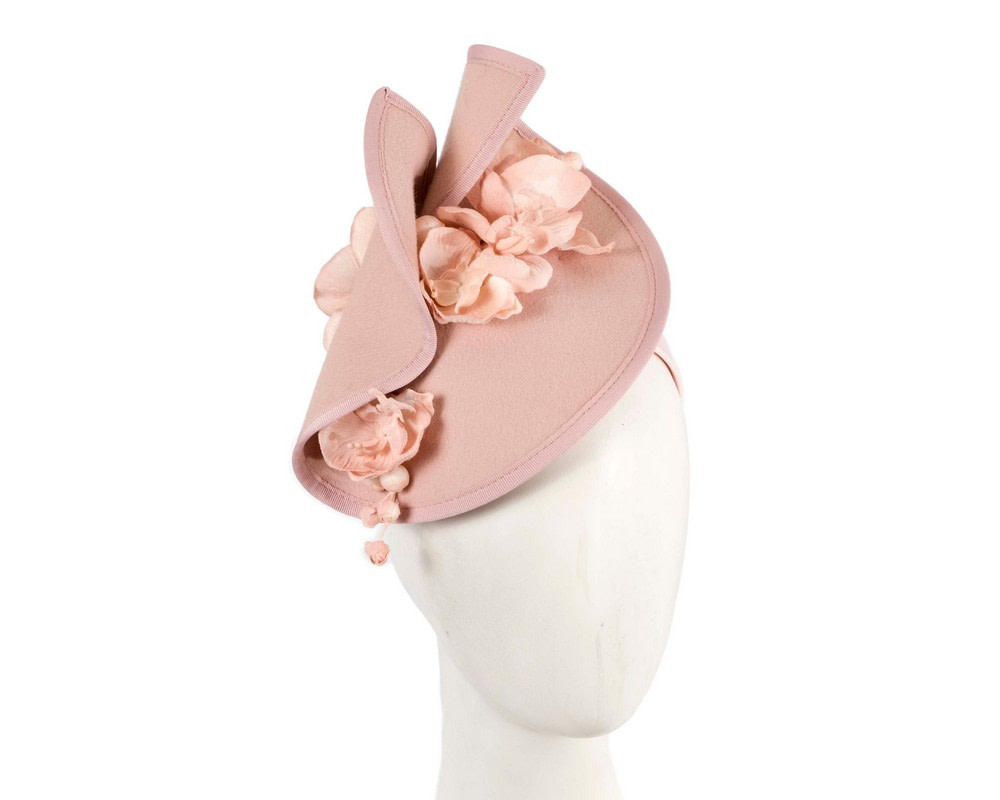 Blush winter fascinator with orchid by Fillies Collection