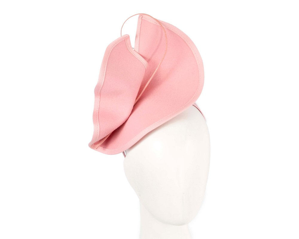 Pink felt winter fascinator by Fillies Collection