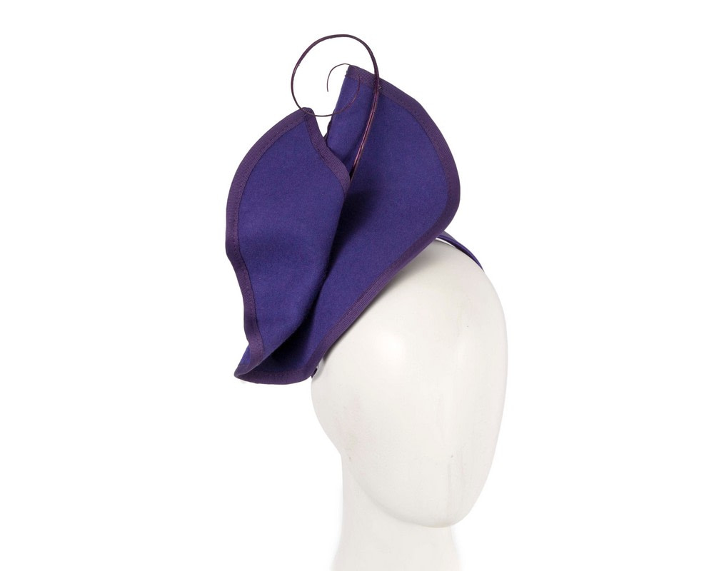 Purple felt winter fascinator by Fillies Collection