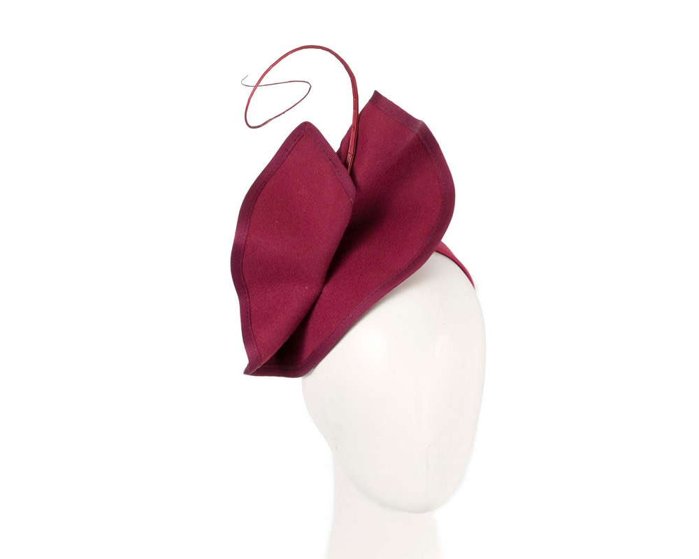 Burgundy felt winter fascinator by Fillies Collection