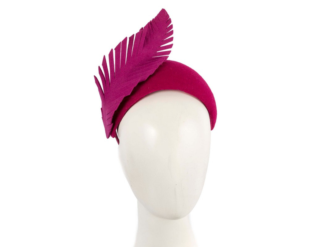 Bespoke fuchsia winter fascinator by Fillies Collection